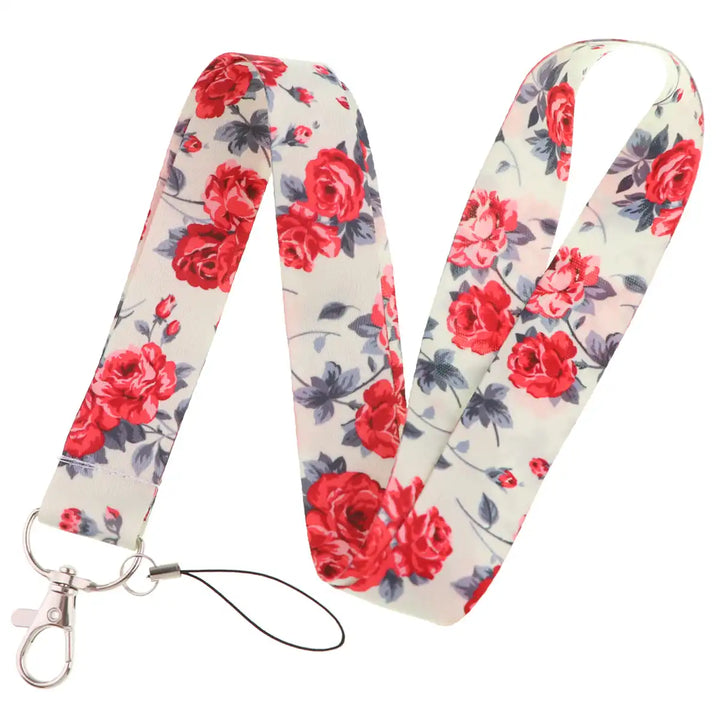 Floral-Lanyard-Red-Flowers-on-White-Background