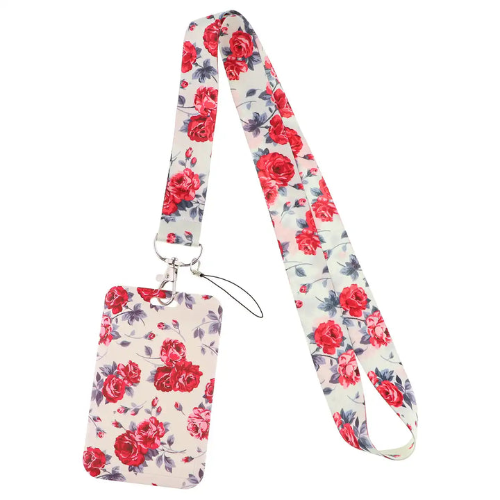 Floral-Lanyard-Set-Red-Flowers-on-White-Background