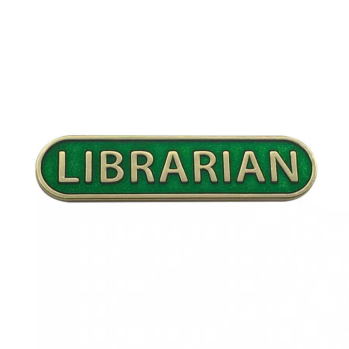 Green-LIBRARIAN-Bar-Enamel-Badge