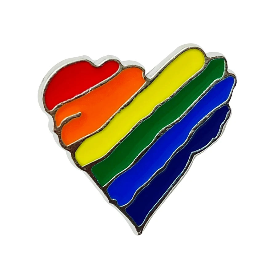 Rainbow Heart Badge Manufacturer of Badges Badges UK