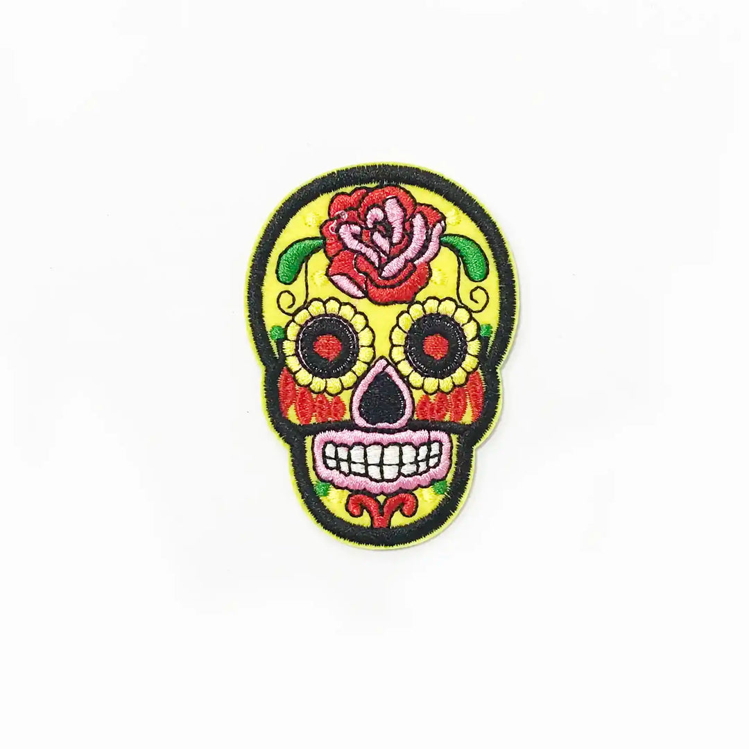 yellow-Floral-Skull-Patch