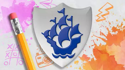 How many sails and flags on blue peter badge？