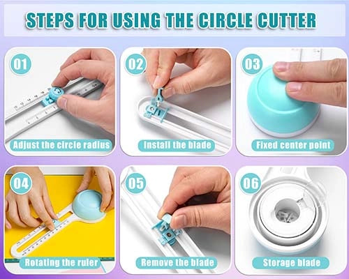 Circle Paper Cutter Rotary Circular Cutter for Cardstocks Craft