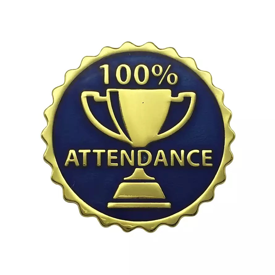 Blue-100-percent-Attendance-Badge